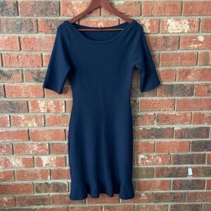 Adolfo Dominguez Blue Fitted Dress